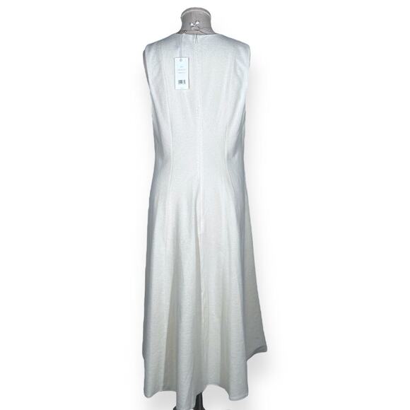 NEW $525 VINCE Paneled Midi Dress White Fit & Flare A-Line Classic Minimalist 10 - Picture 8 of 14